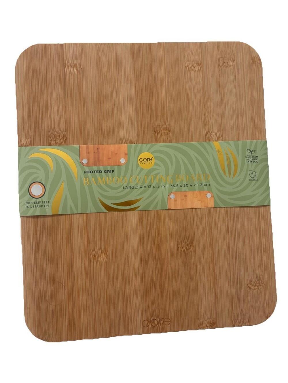 Footed Grip Core Organic Bamboo Kitchen Cutting Board Large BPA Free.NWT - Picture 4 of 8